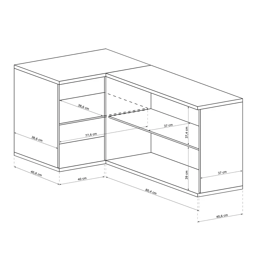 Lomadox Eckkommode Eiche mit schwarz CALLAO-161 50% Rabatt für begrenzte Zeit