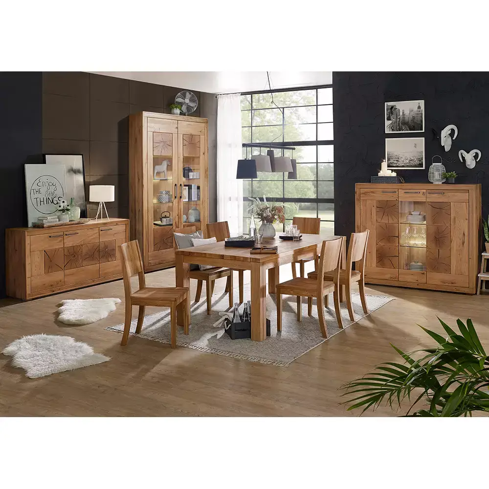 Lomadox Esstisch 160x90cm, Wildeiche massiv geölt, WINNIPEG-69 Angebote