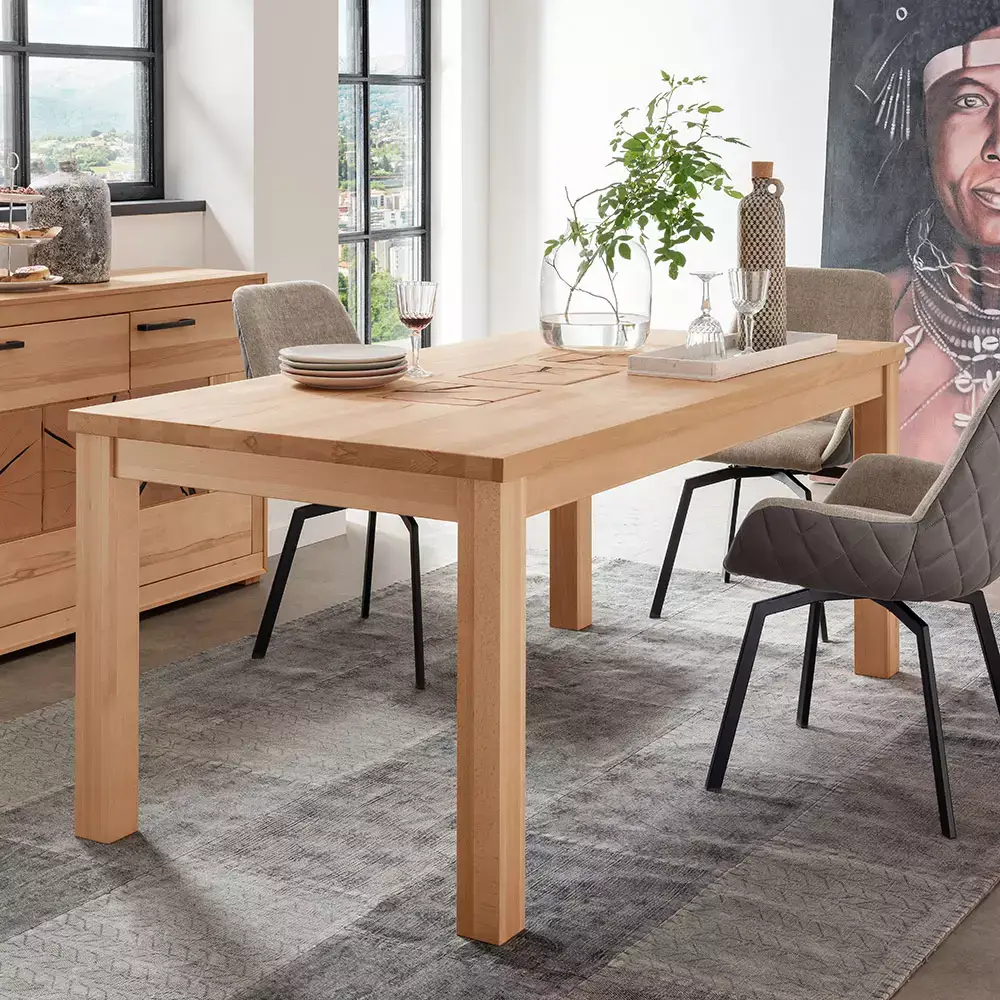 Lomadox Esstisch 180x90cm, Kernbuche massiv geölt, WINNIPEG-69 im Angebot