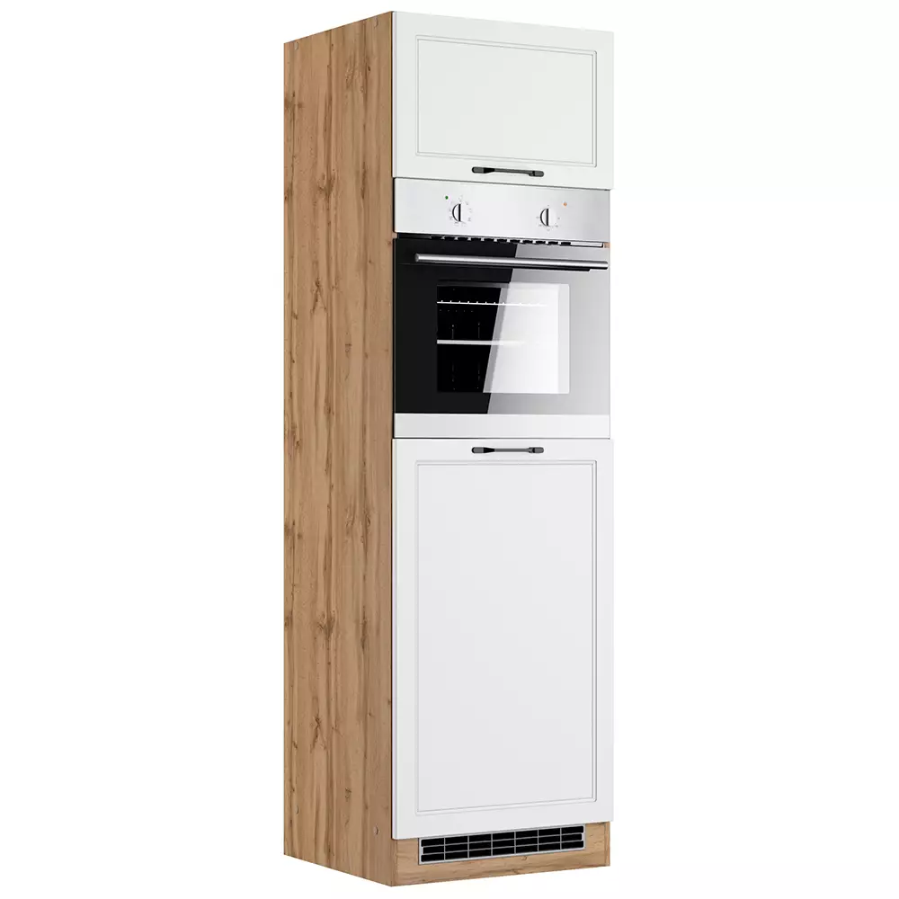 Lomadox Backofen-Umbauschrank 60 cm in matt weiß und Eiche MONTERREY-03 Limitierter Zeitrabatt