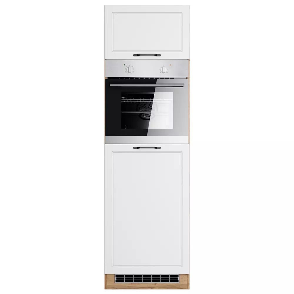 Lomadox Backofen-Umbauschrank 60 cm in matt weiß und Eiche MONTERREY-03 Limitierter Zeitrabatt