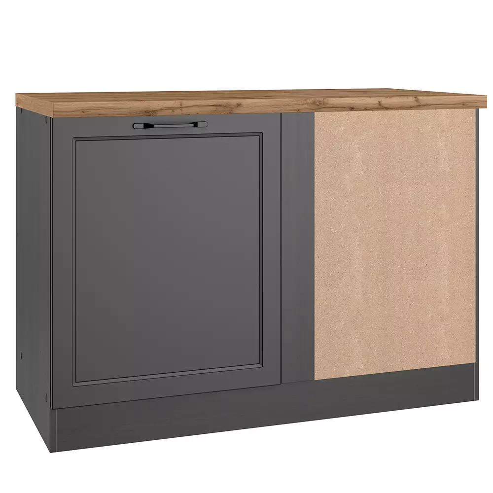 Lomadox Eckunterschrank 120 cm in grau, Arbeitsplatte Eiche, MONTERREY-03 Fabrik Onlineshop