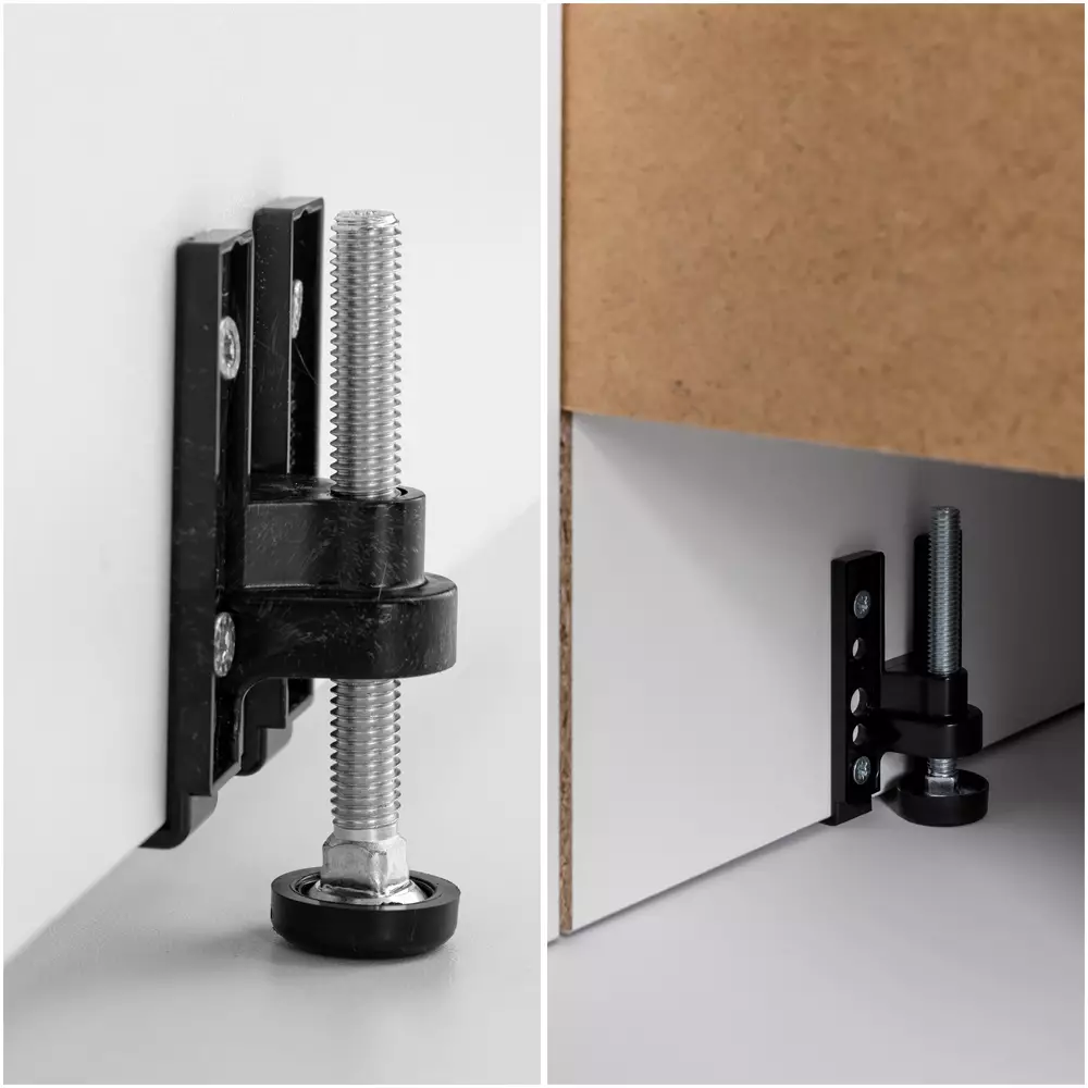 Lomadox Eckunterschrank 120 cm in Hochglanz weiß, Arbeitsplatte Eiche MARSEILLE-03 Sonderangebot