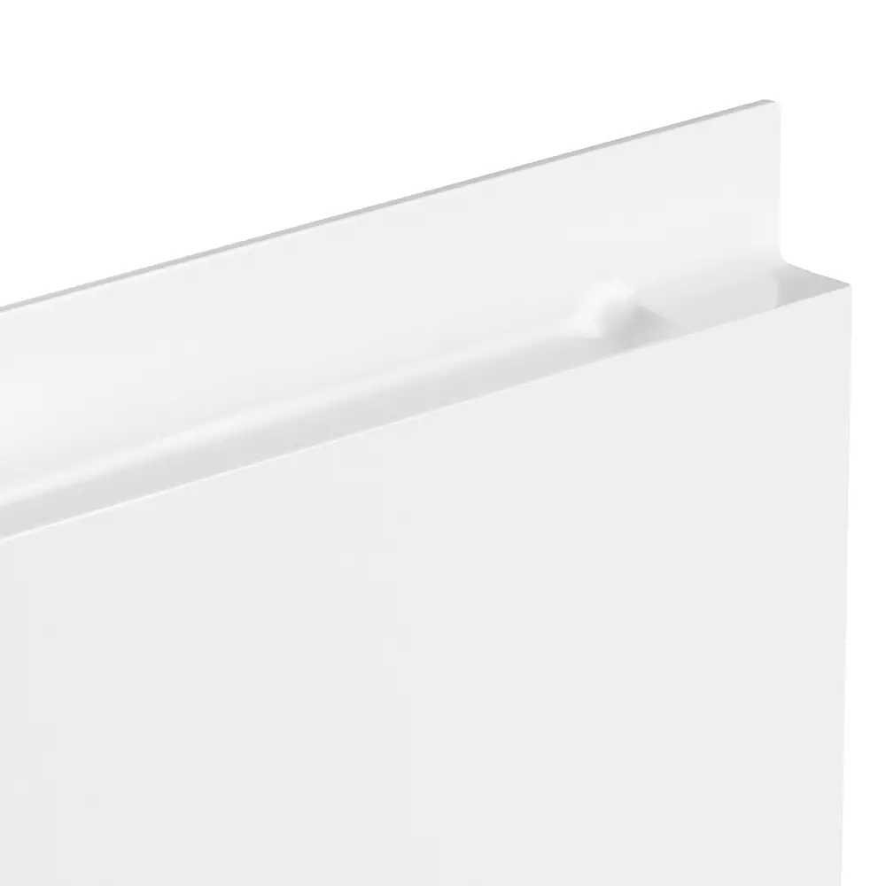 Lomadox Eckunterschrank 120 cm in Hochglanz weiß, Arbeitsplatte Eiche MARSEILLE-03 Sonderangebot