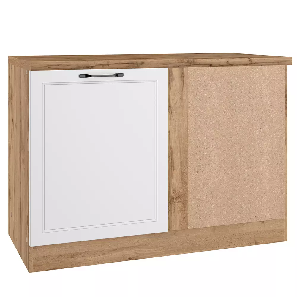 Lomadox Eckunterschrank 120 cm in weiß und Eiche, MONTERREY-03