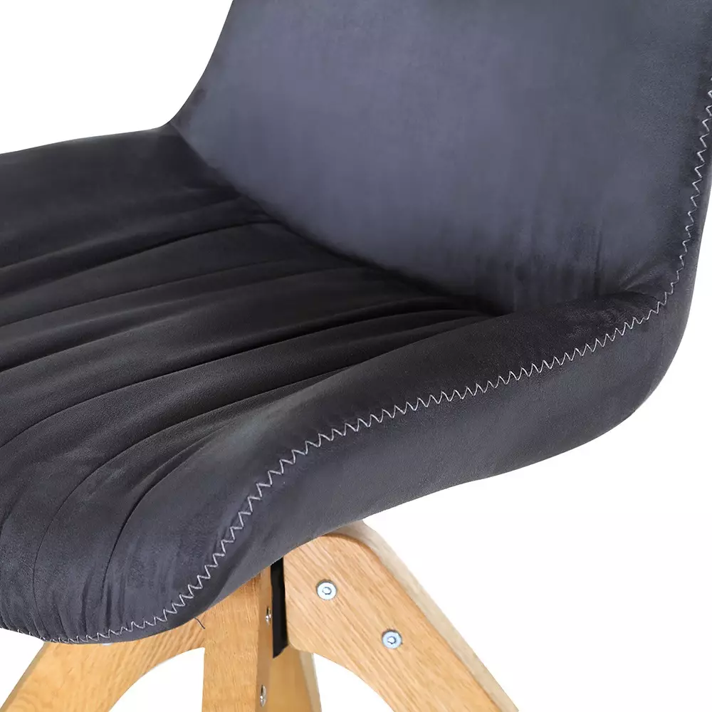 Lomadox Esszimmerstuhl 2er-Set Kunstleder in dunkelgrau TARRAS-123 mit Stativgestell in Eiche, 360° drehbar, B/H/T: ca. 55/84/60 cm Flash Sale