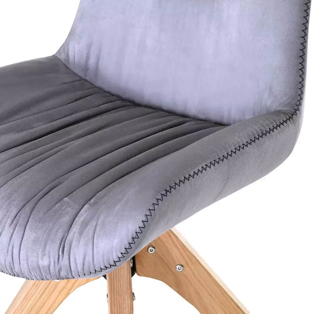 Lomadox Esszimmerstuhl 2er-Set Kunstleder in grau TARRAS-123 mit massivem Stativgestell in Eiche, 360° drehbar, B/H/T: ca. 55/84/60 cm Begrenztes Angebot