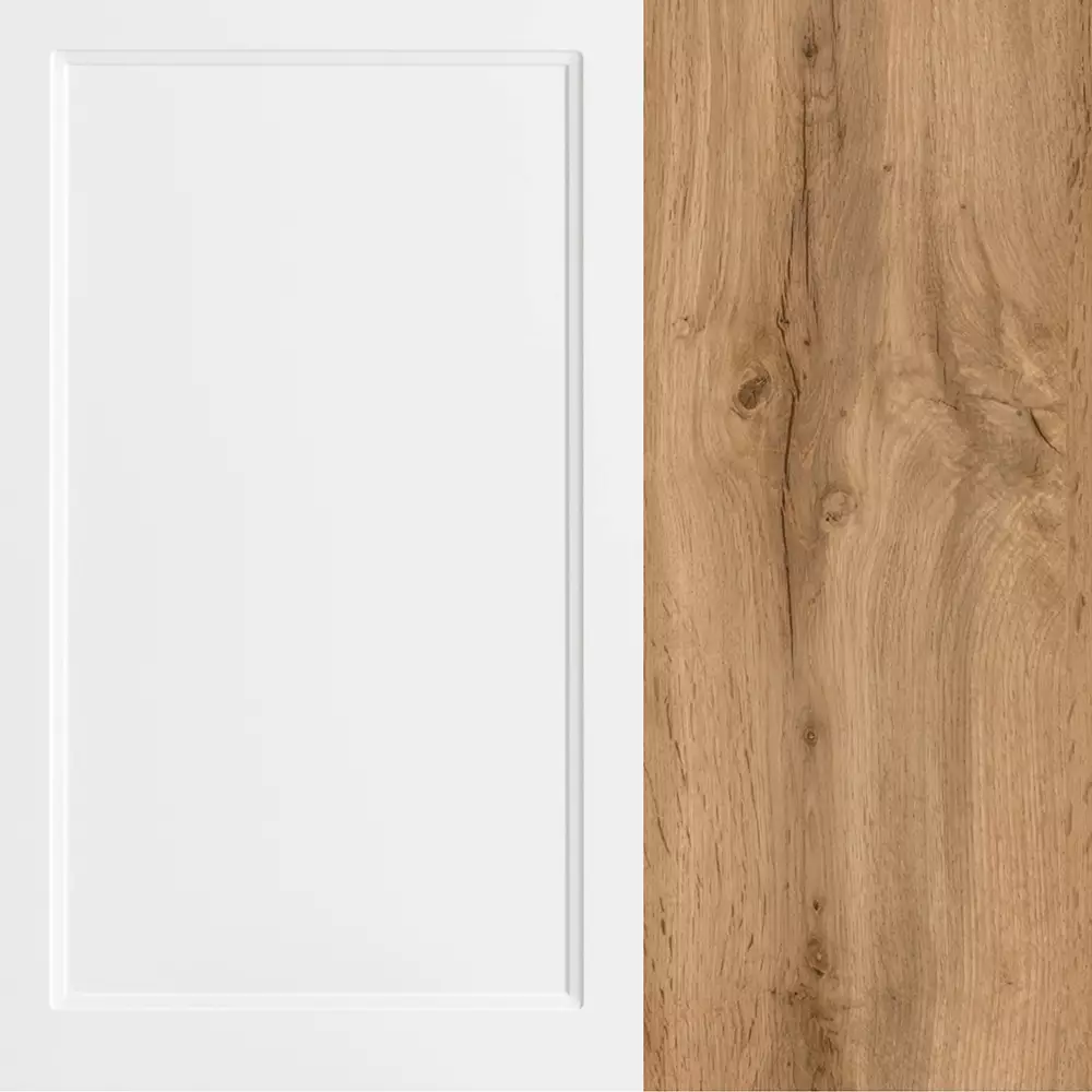 Lomadox Hängeschrank 60 cm in matt weiß und Eiche, MONTERREY-03 Saisonschlussverkauf