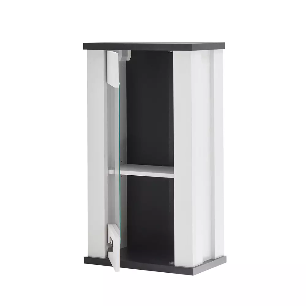 Lomadox Hängeschrank inkl. Tür mit Glasapplikationen SHELTON-61 in Pinie weiß Nb. mit anthrazit, B/H/T ca. 50/90/31 cm Osterangebot