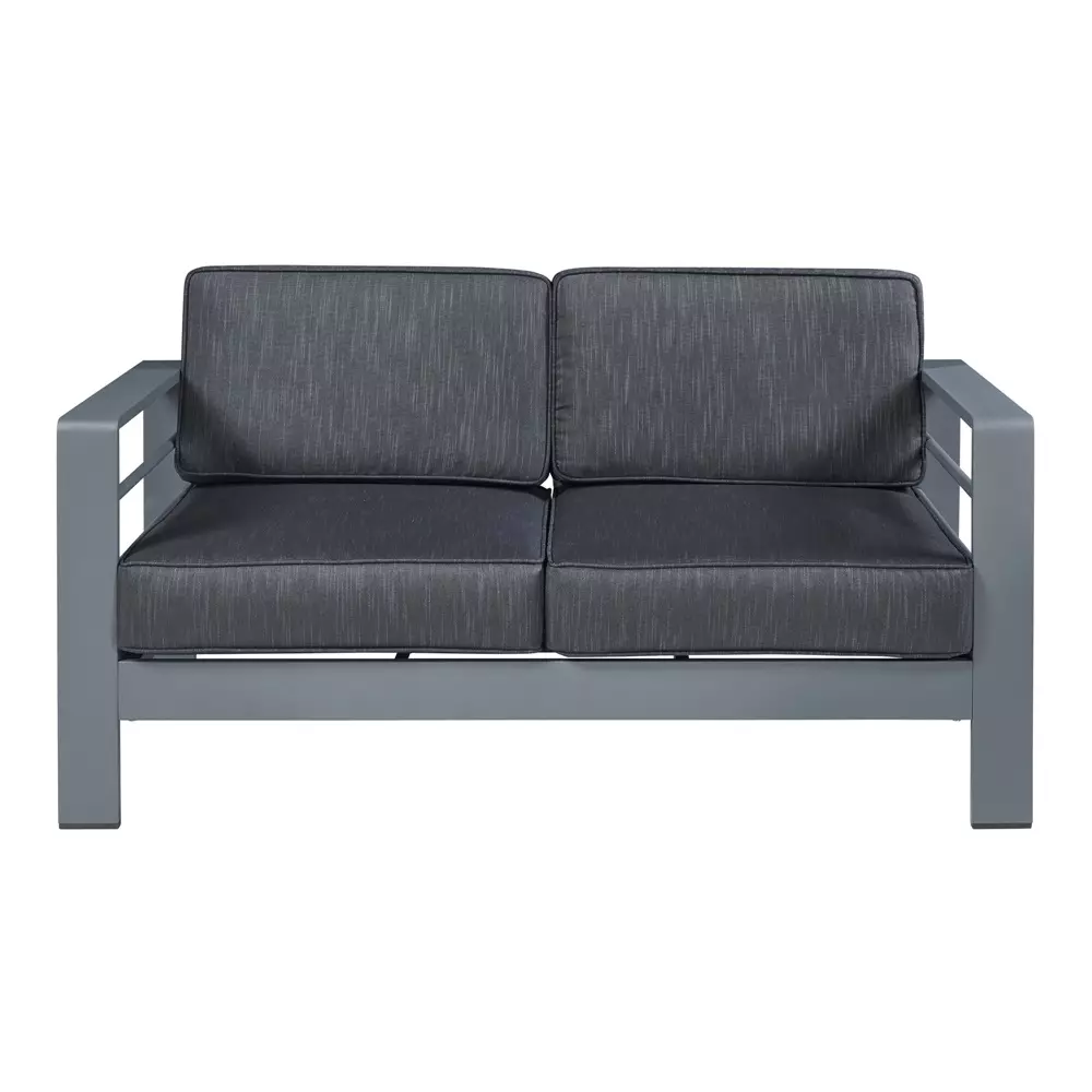 Lomadox 2-Sitzer Outdoor-Sofa AACHEN-100 Aluminium Dunkelgrau Saisonale Angebote