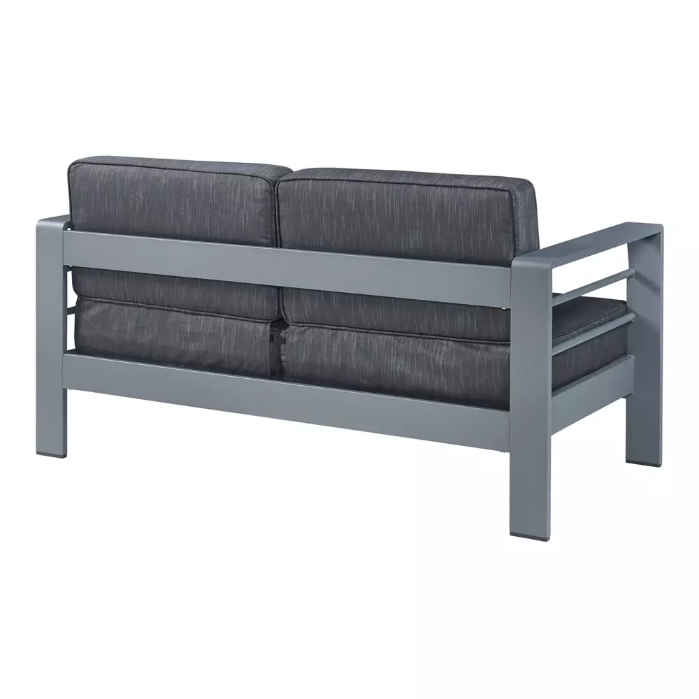 Lomadox 2-Sitzer Outdoor-Sofa AACHEN-100 Aluminium Dunkelgrau Saisonale Angebote