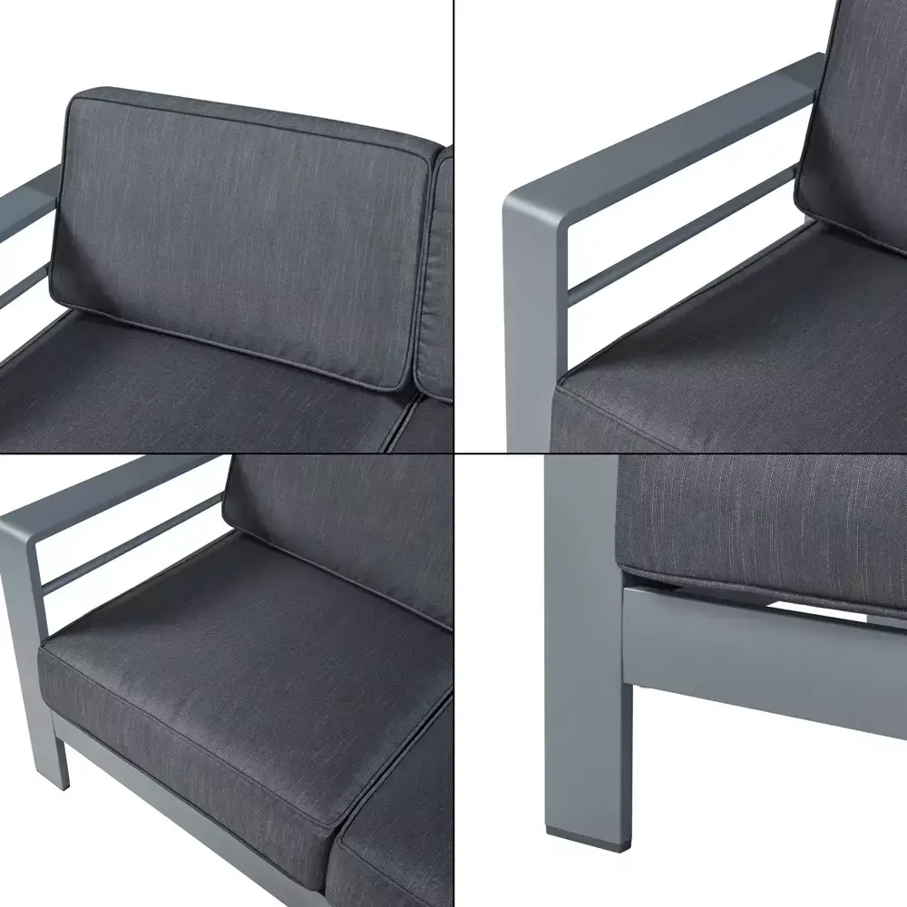 Lomadox 2-Sitzer Outdoor-Sofa AACHEN-100 Aluminium Dunkelgrau Saisonale Angebote