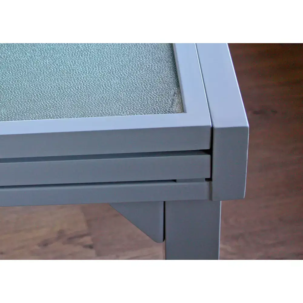 Lomadox Ausziehtisch mit Glasplatte GARDA-120 in grau, B/H/T: ca. 90-180/75/90 cm Wochenangebot