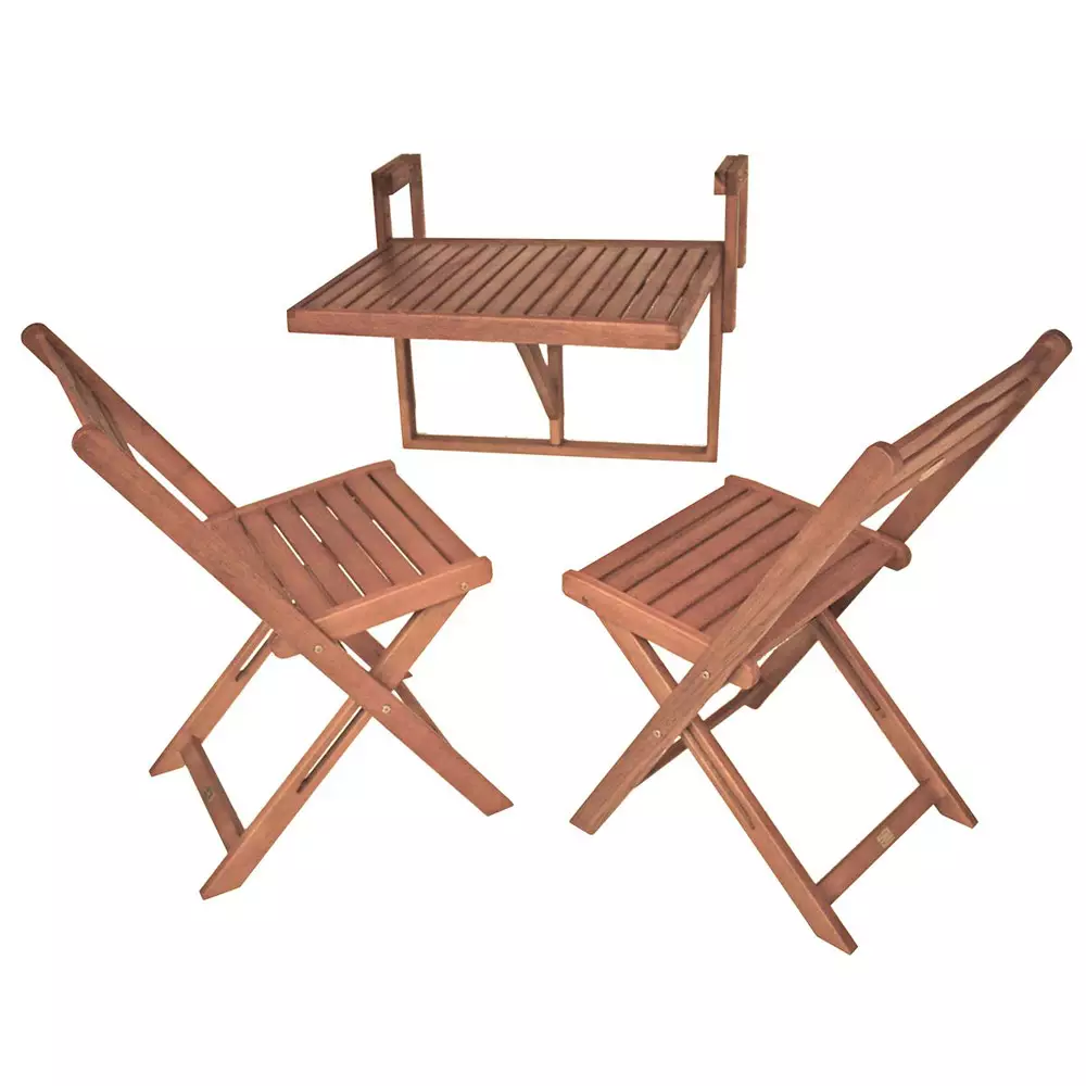 Lomadox Balkon-Hängetisch GARDA-120 aus Eukalyptus, B/H/T: ca. 64/44-52/65 cm Neueste Stile