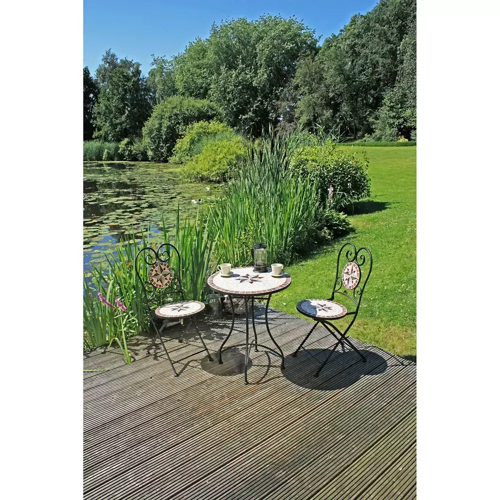Lomadox Balkonset mit 1 Tisch und 2 Stühlen GARDA-120 mit Mosaik Zeitbegrenzte Promotion