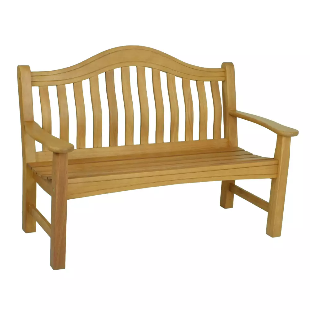 Lomadox Bank 2 Sitzer GARDA-120 aus Eukalyptus in Teak-Optik, B/H/T: ca. 131/91/67 cm