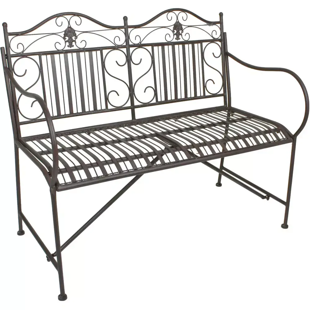 Lomadox Bank für den Outdoor Bereich GARDA-120 in schwarzbraun, B/H/T: ca. 106/91/57 cm