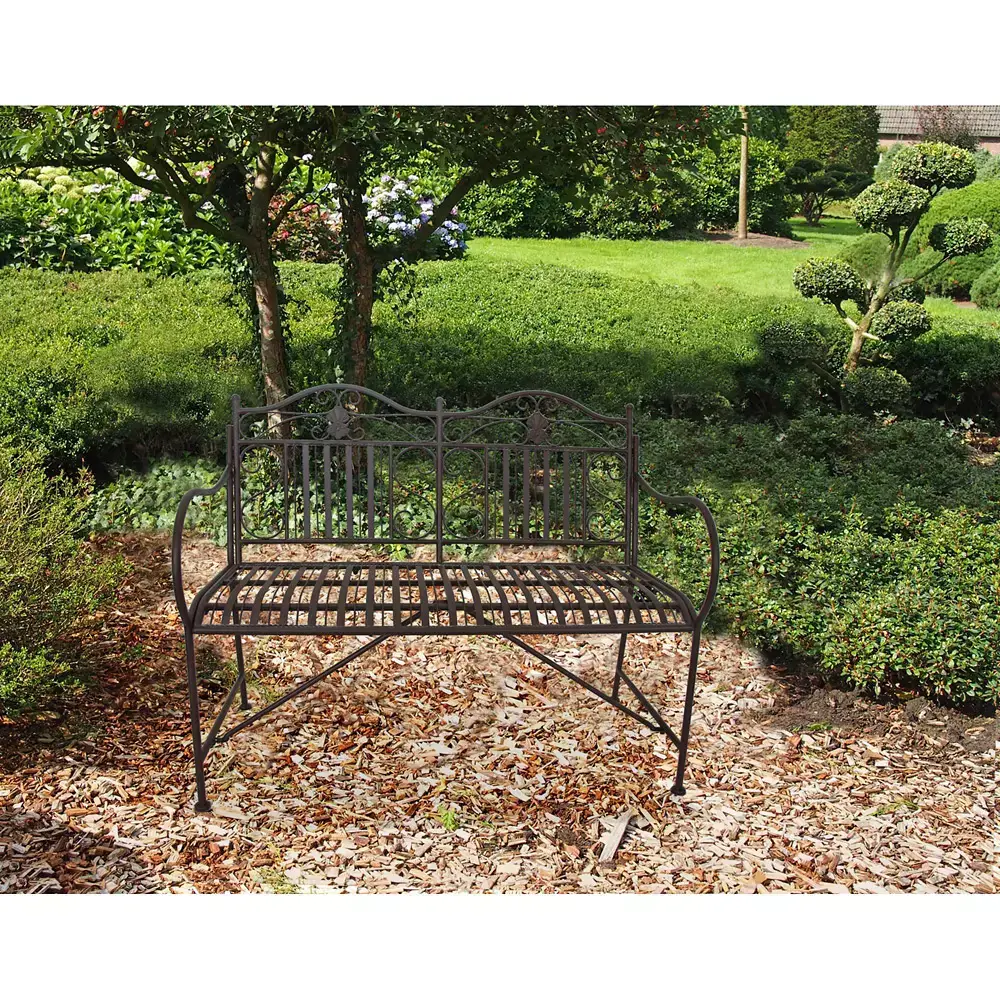 Lomadox Bank für den Outdoor Bereich GARDA-120 in schwarzbraun, B/H/T: ca. 106/91/57 cm Sonderangebot der Fabrik