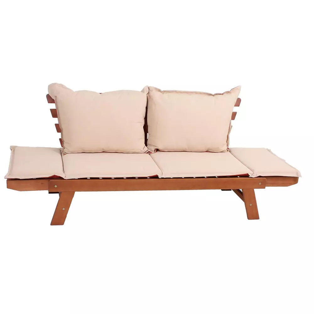 Lomadox Bank mit umklappbaren Armlehnen GARDA-120 aus Eukalyptus, B/H/T: ca. 195/75/72 cm Discount Store für neue Produkte