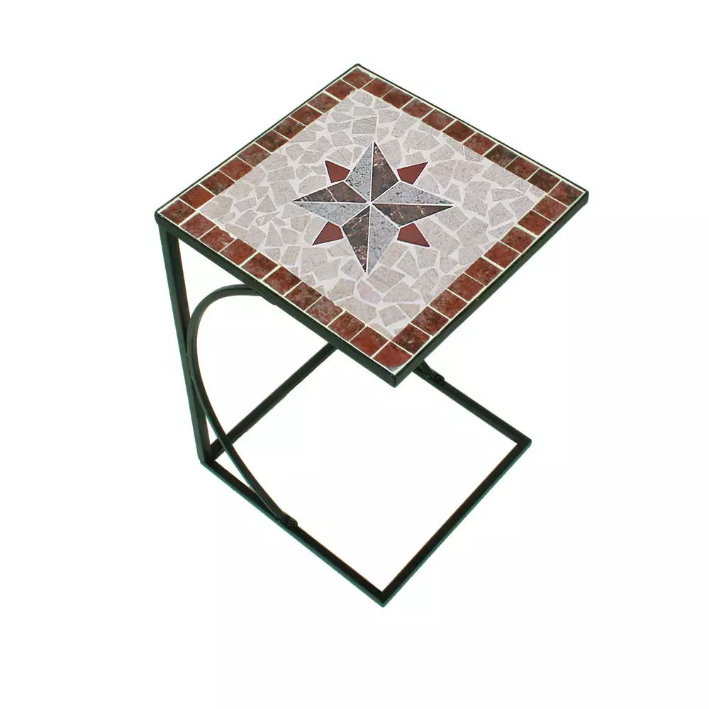 Lomadox Beistelltisch mit Mosaik GARDA-120 in braun/grau/rot/beige, B/H/T: ca. 35/53/35 cm Fabrikladen