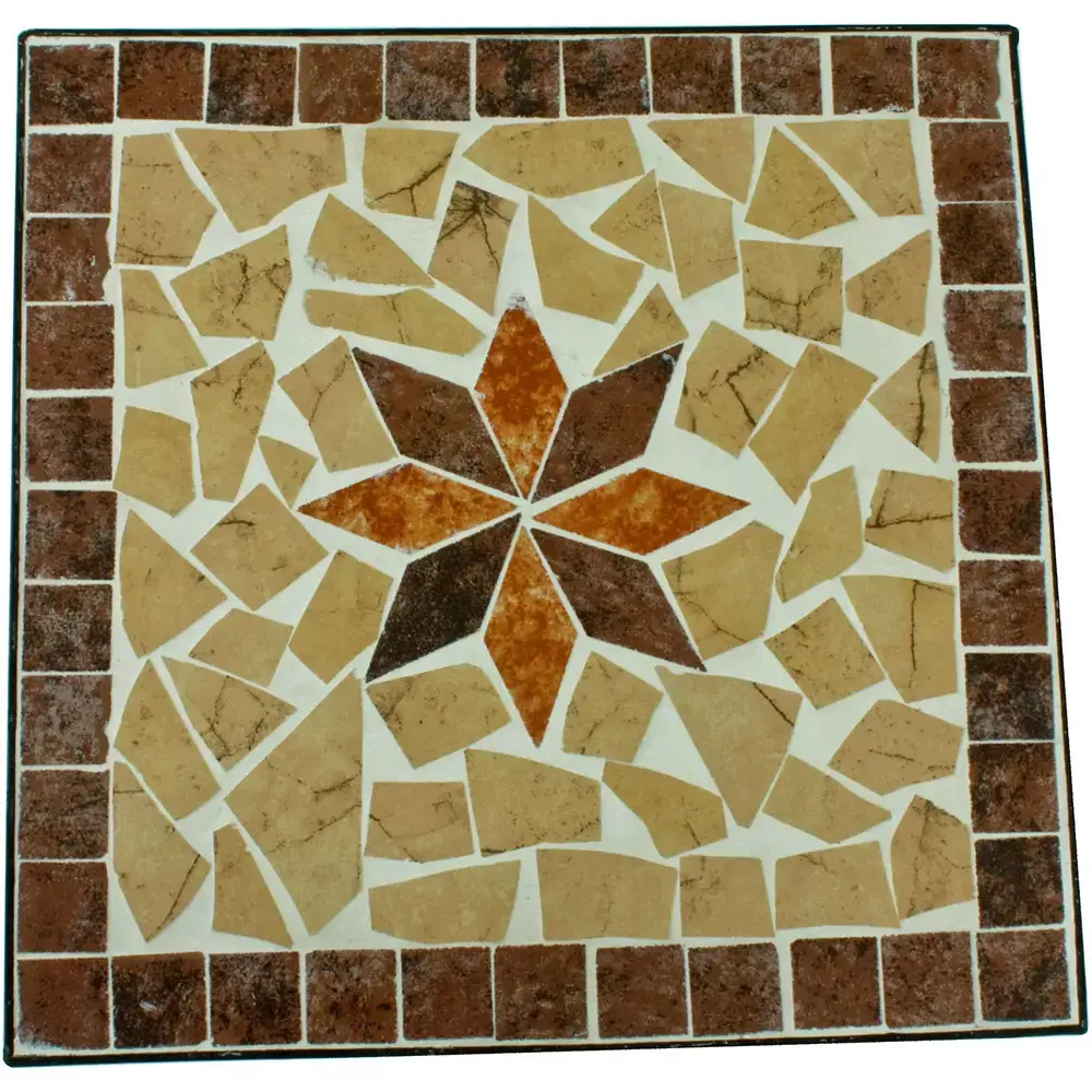 Lomadox Beistelltisch mit Mosaik GARDA-120 in braun/ocker/beige, B/H/T: ca. 35/53/35 cm Begrenzt auf 3 Tage