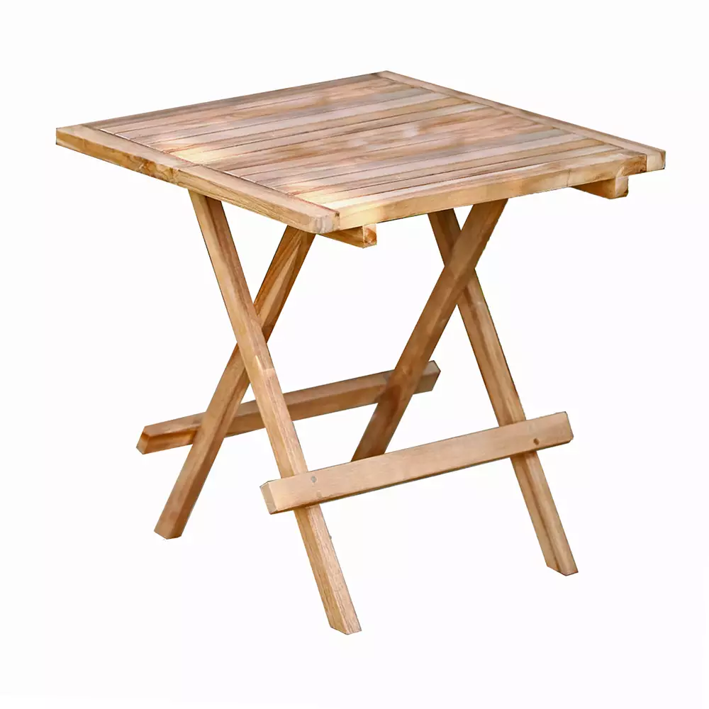 Lomadox Beistelltisch quadratisch GAZA-120 aus Teakholz massiv, B/H/T: ca. 50/50/50 cm