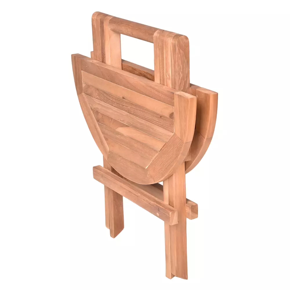 Lomadox Beistelltisch rund GAZA-120 aus Teakholz massiv, B/H/T: ca. 50/50/50 cm Black Friday Preise