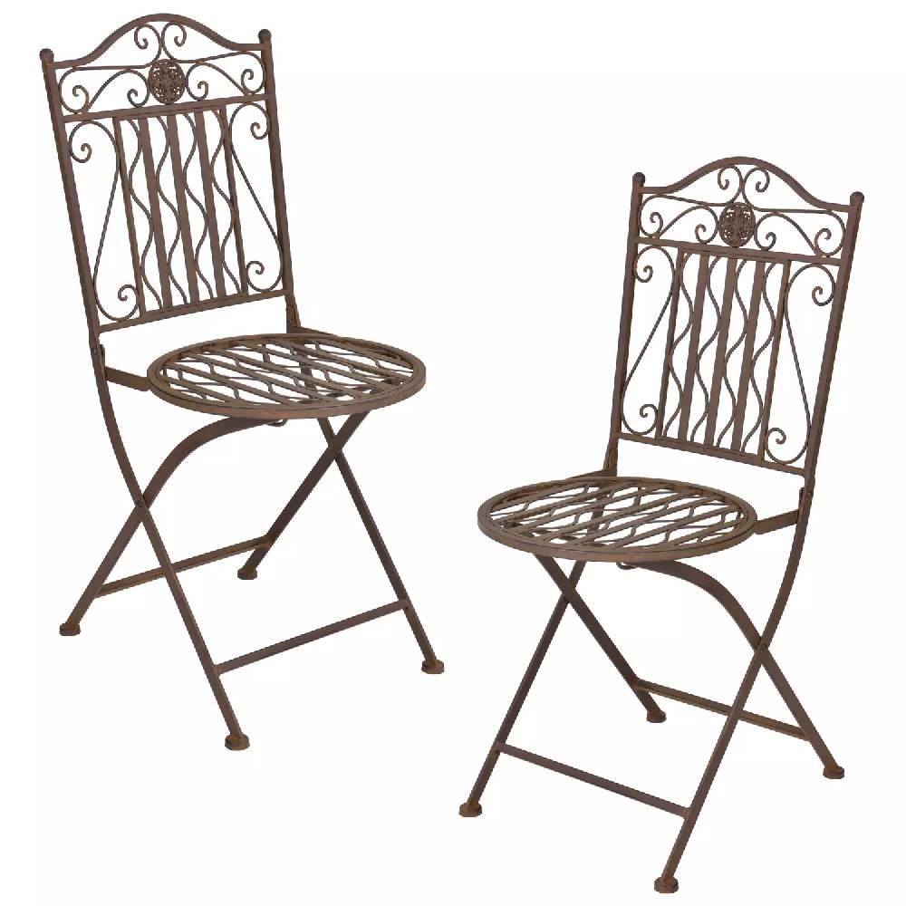 Lomadox Bistro Set in Edelrost-Braun DUBLIN-100, 3-teilig, mit rundem Tisch 50% Rabatt für begrenzte Zeit