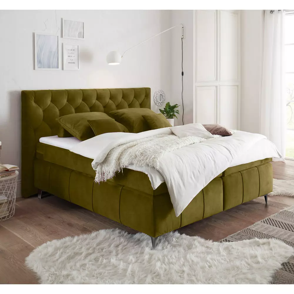 Lomadox Boxspringbett 180x200 cm PETARE-09 in 9 modernen Farben und Härtegrad H2 Online