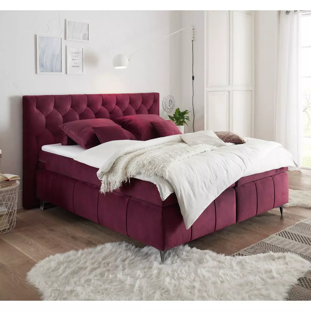 Lomadox Boxspringbett 180x200 cm PETARE-09 in 9 modernen Farben und Härtegrad H2 Online