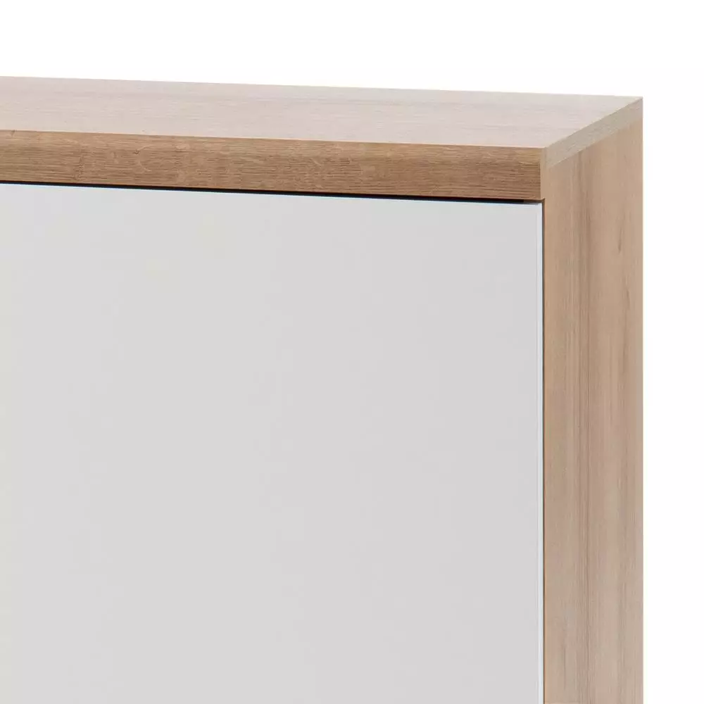 Lomadox Wohnzimmer Sideboard MAINZ-61 Retro skandinavisch weiß matt mit Eiche Riviera Nb. B/H/T ca. 160x83x40cm Auslauf
