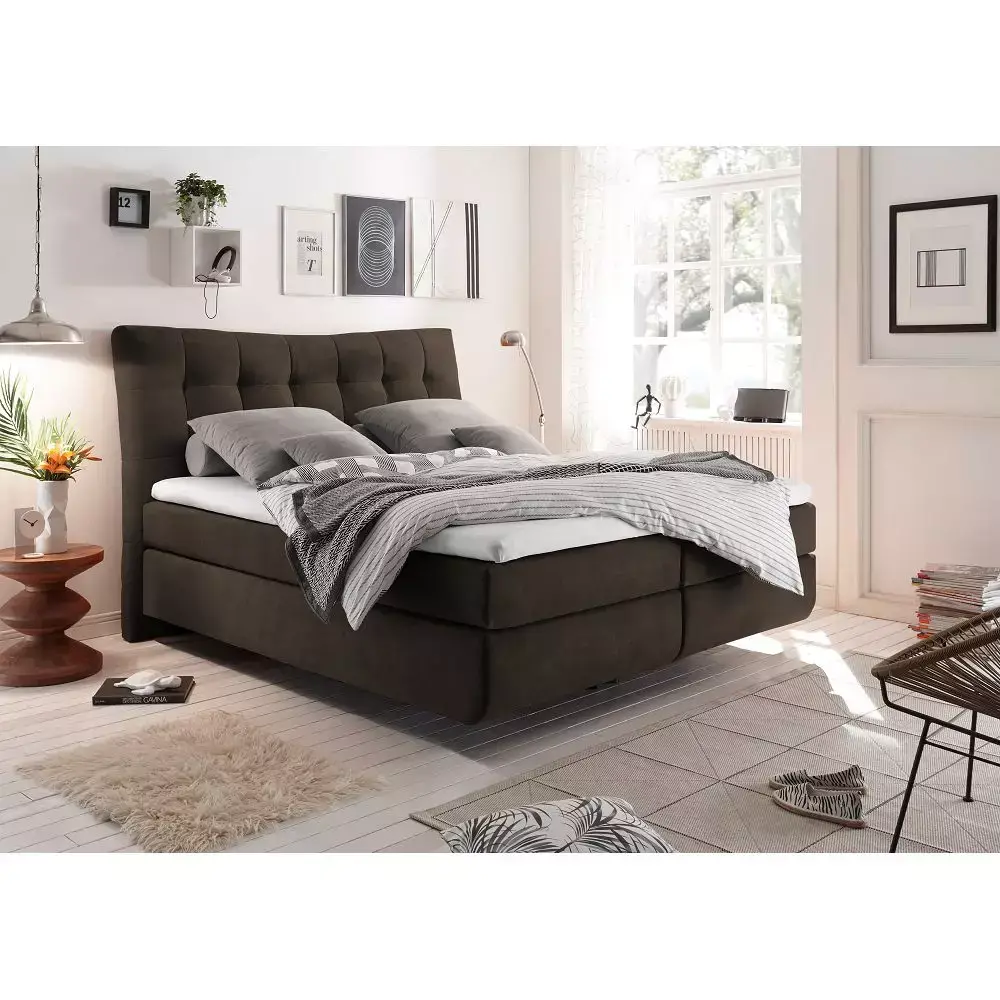 Lomadox Boxspringbett 180x200 cm in der Farbe stone, optionale elektrische Verstellung, Topper, Matratze wählbar Verkauf