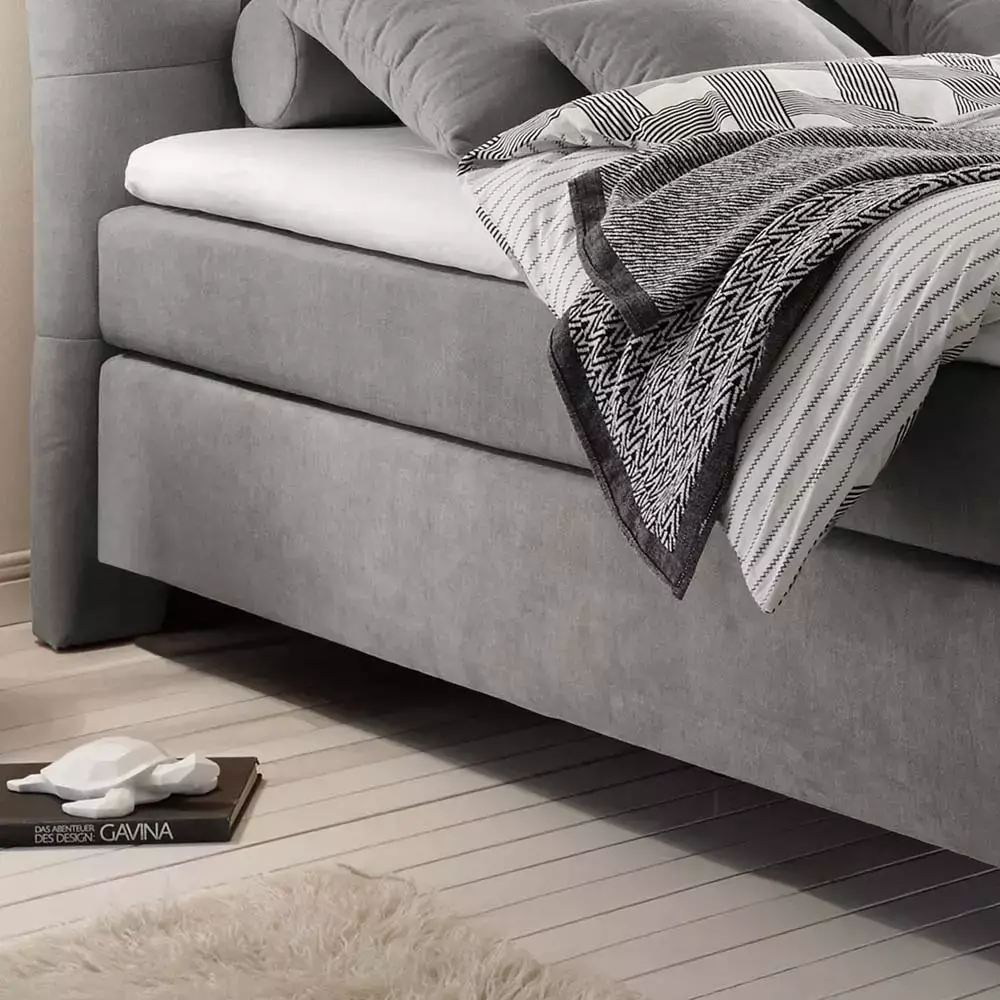 Lomadox Boxspringbett 180x200 cm in der Farbe stone, optionale elektrische Verstellung, Topper, Matratze wählbar Verkauf