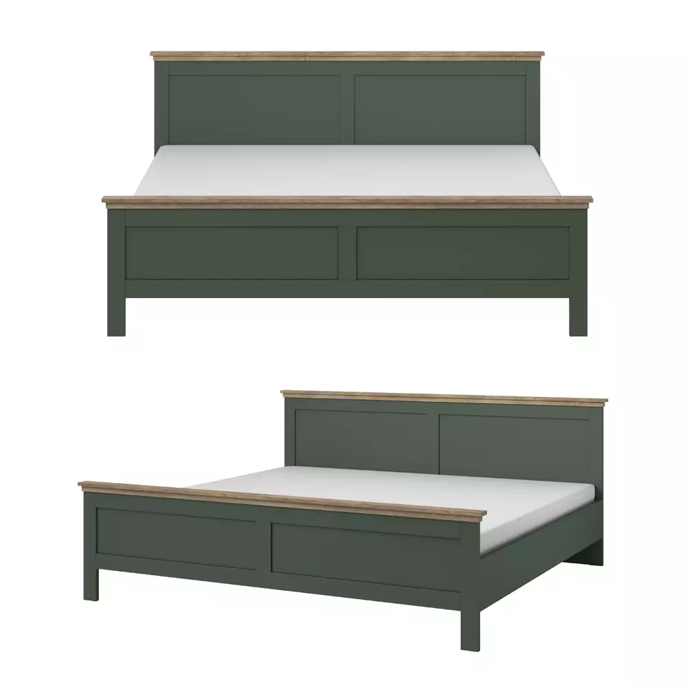Lomadox Schlafzimmer Komplett Set EPSOM-83 Doppelbett Liegefläche 160 x 200 cm, in grün mit Lefkas Eiche Nb Angebote