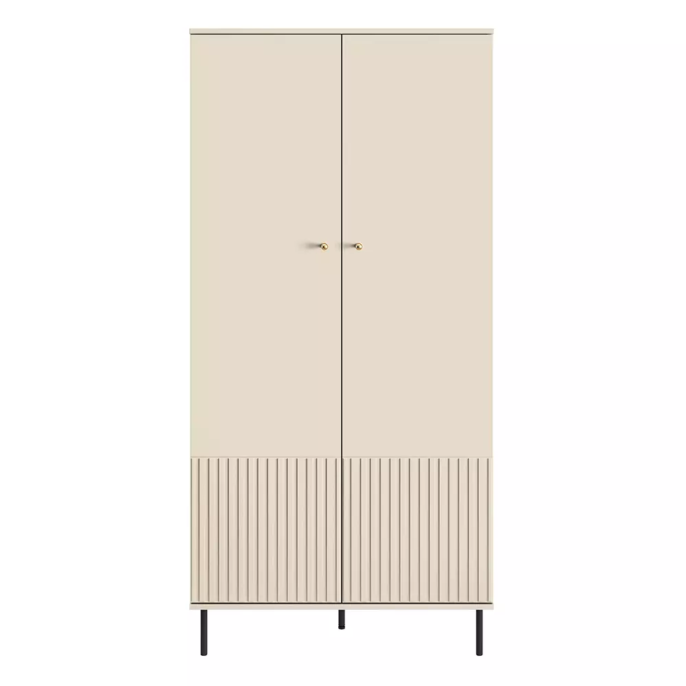 Lomadox Kleiderschrank SALOU-131 in kaschmir matt mit Rillenoptik, B/H/T ca. 92/190/53 cm im Angebot