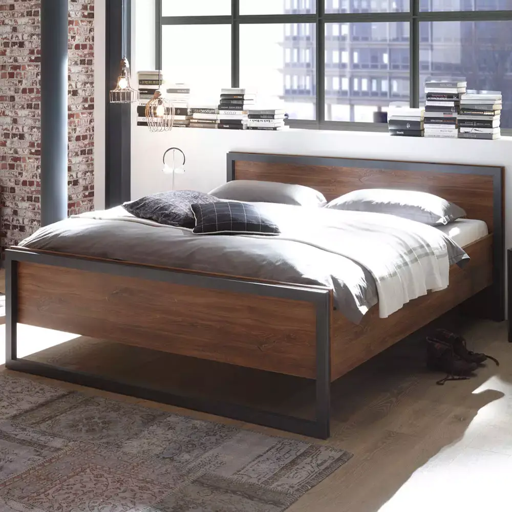 Lomadox Schlafzimmer DALLAS-61 im Industrial Stil Komplett-Set Dekor Stirling Oak Nb. und Matera Anthrazit B/H/T ca. 393x202x60-209cm Meist gekauft