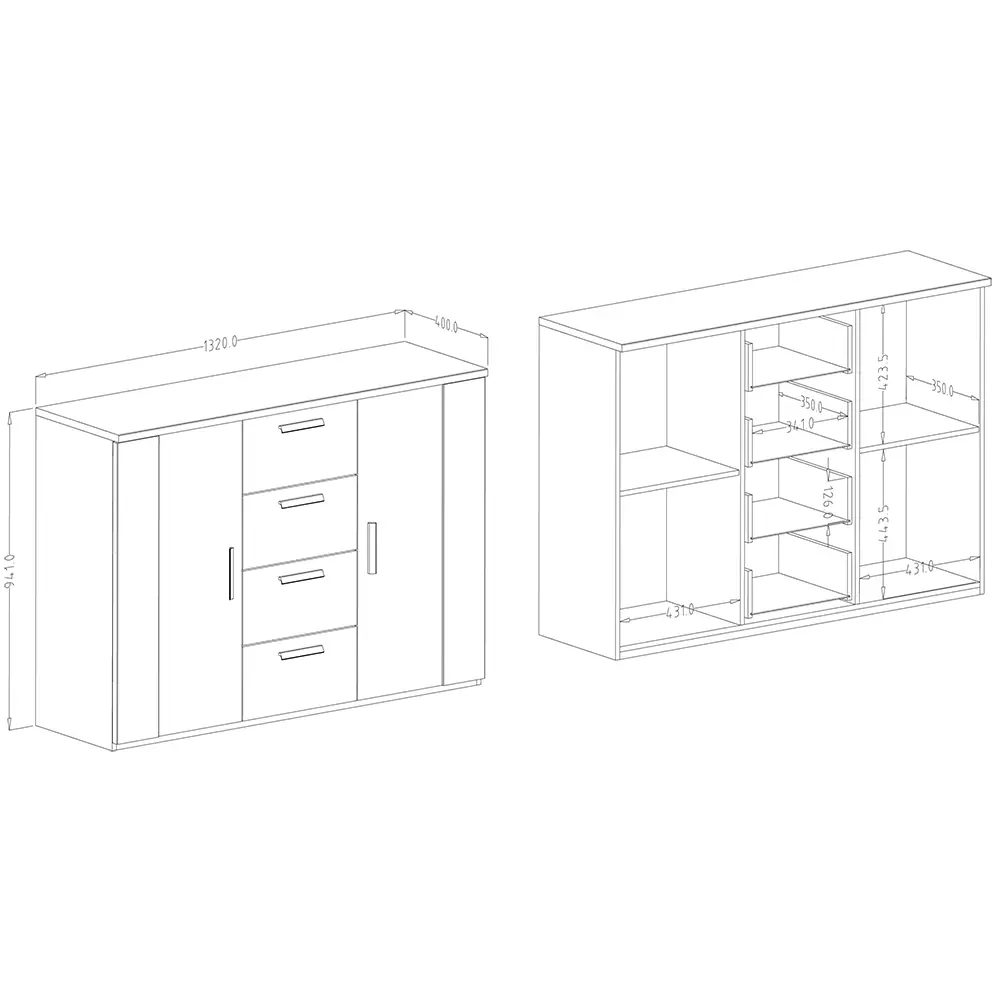 Lomadox Kleiderschrank mit Kommode SOLMS-83 in Artisan Eiche Nb. mit schwarz Blitzverkäufe