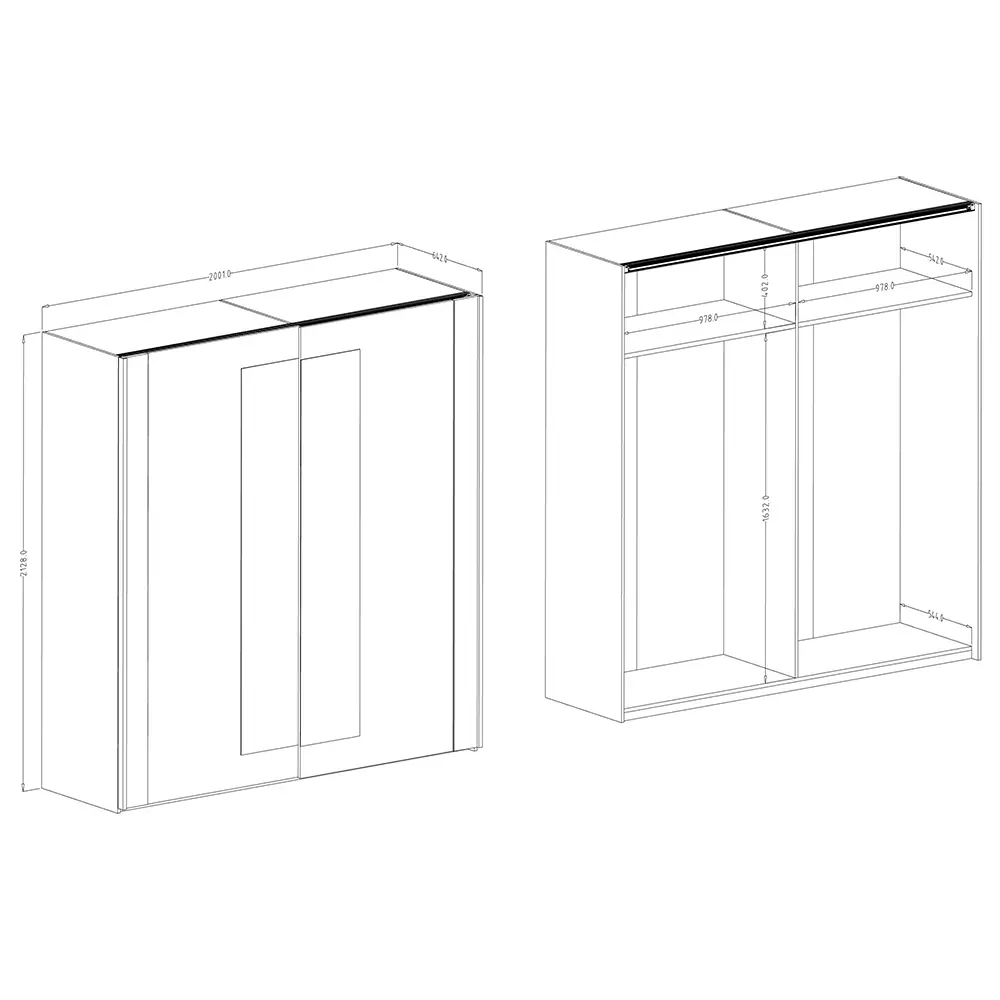 Lomadox Kleiderschrank mit Kommode SOLMS-83 in Artisan Eiche Nb. mit schwarz Blitzverkäufe