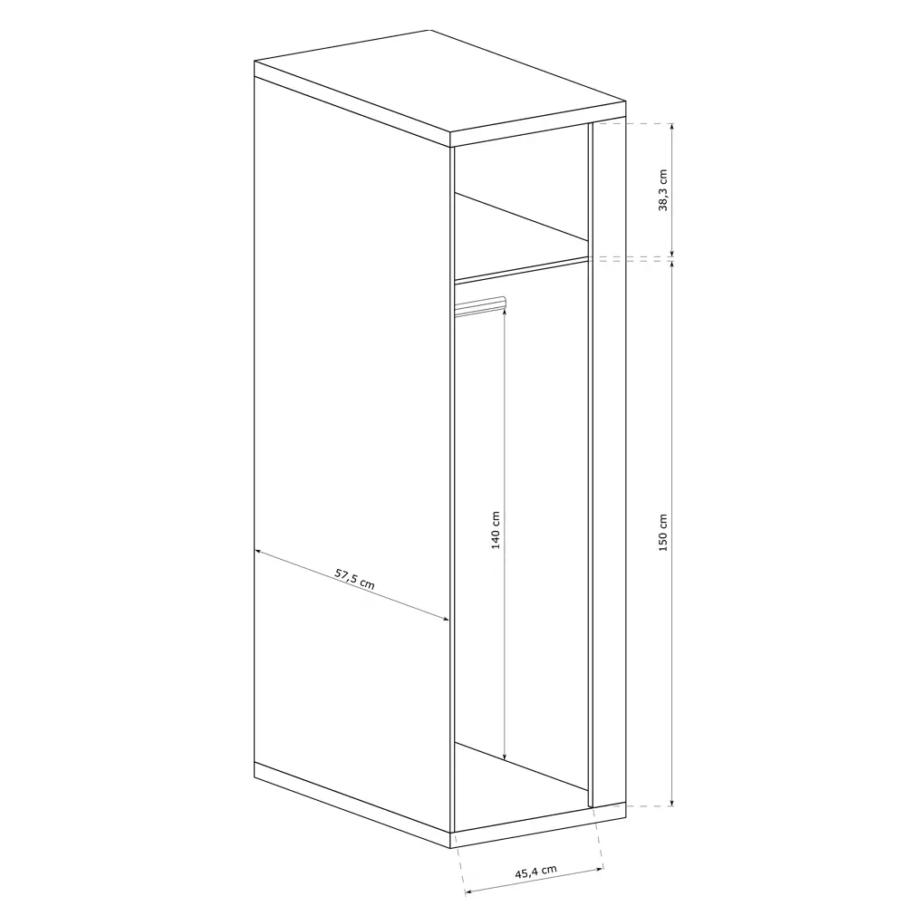 Lomadox 1-türiger Kleiderschrank, 57cm in Eiche NUSCO-161 Kostenloser Versand