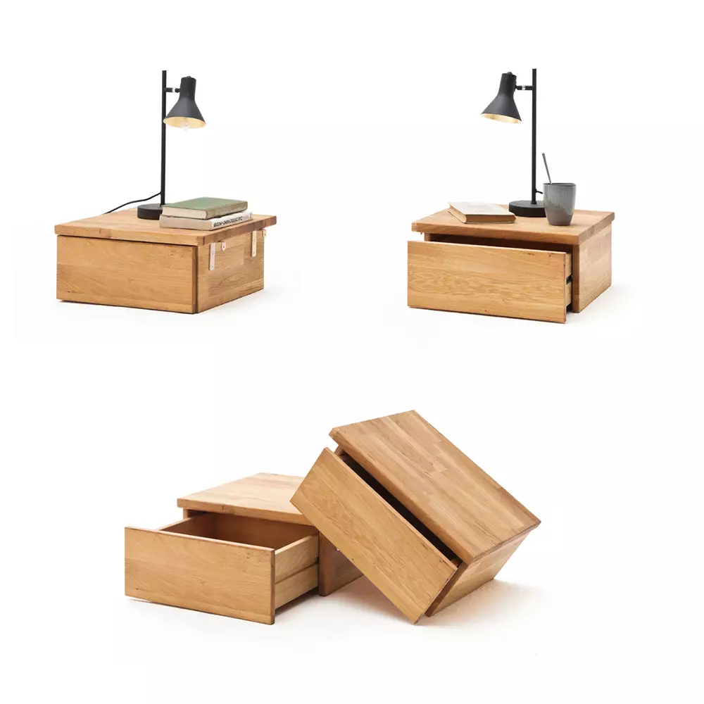 Lomadox 180x200 cm Bett Set mit 5-türigem Massivholz Kleiderschrank mit Spiegel NORDDEICH-137 in Wildeiche massiv Rabatt