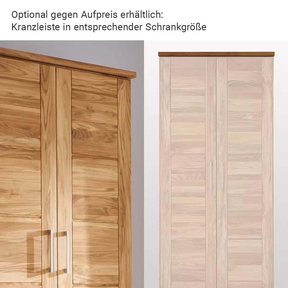 Lomadox 3-türiger Massivholz Kleiderschrank NORDDEICH-137 in Wildeiche massiv, B/H/T: ca. 143/207/60 cm Cyber Monday