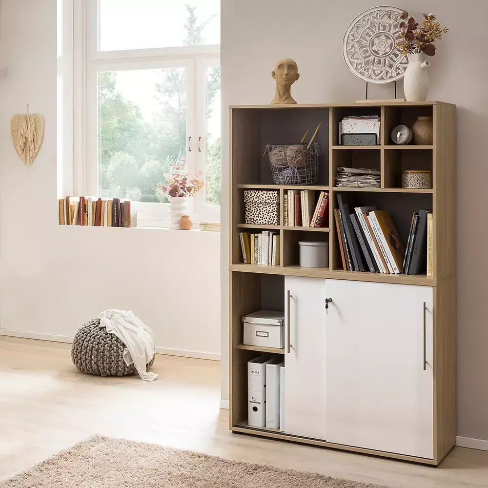 Lomadox Aktenregal 100cm Eiche ATENO-80 Blitzangebot