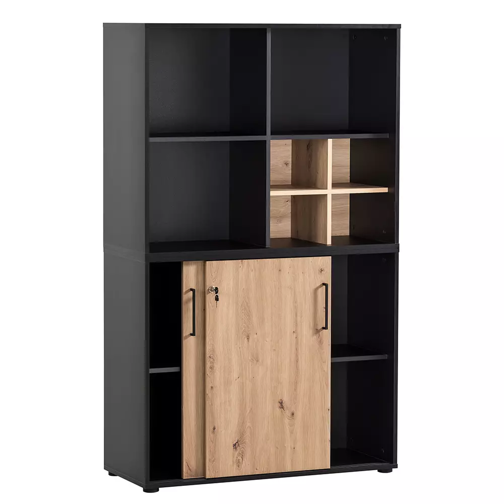 Lomadox Aktenregal 100cm, schwarz matt, ALNWICK-80 Große Rabatte