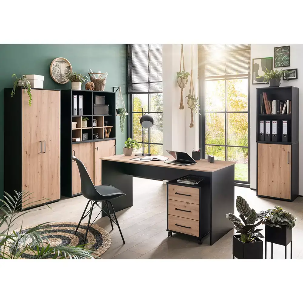 Lomadox Aktenregal 100cm, schwarz matt, ALNWICK-80 Große Rabatte