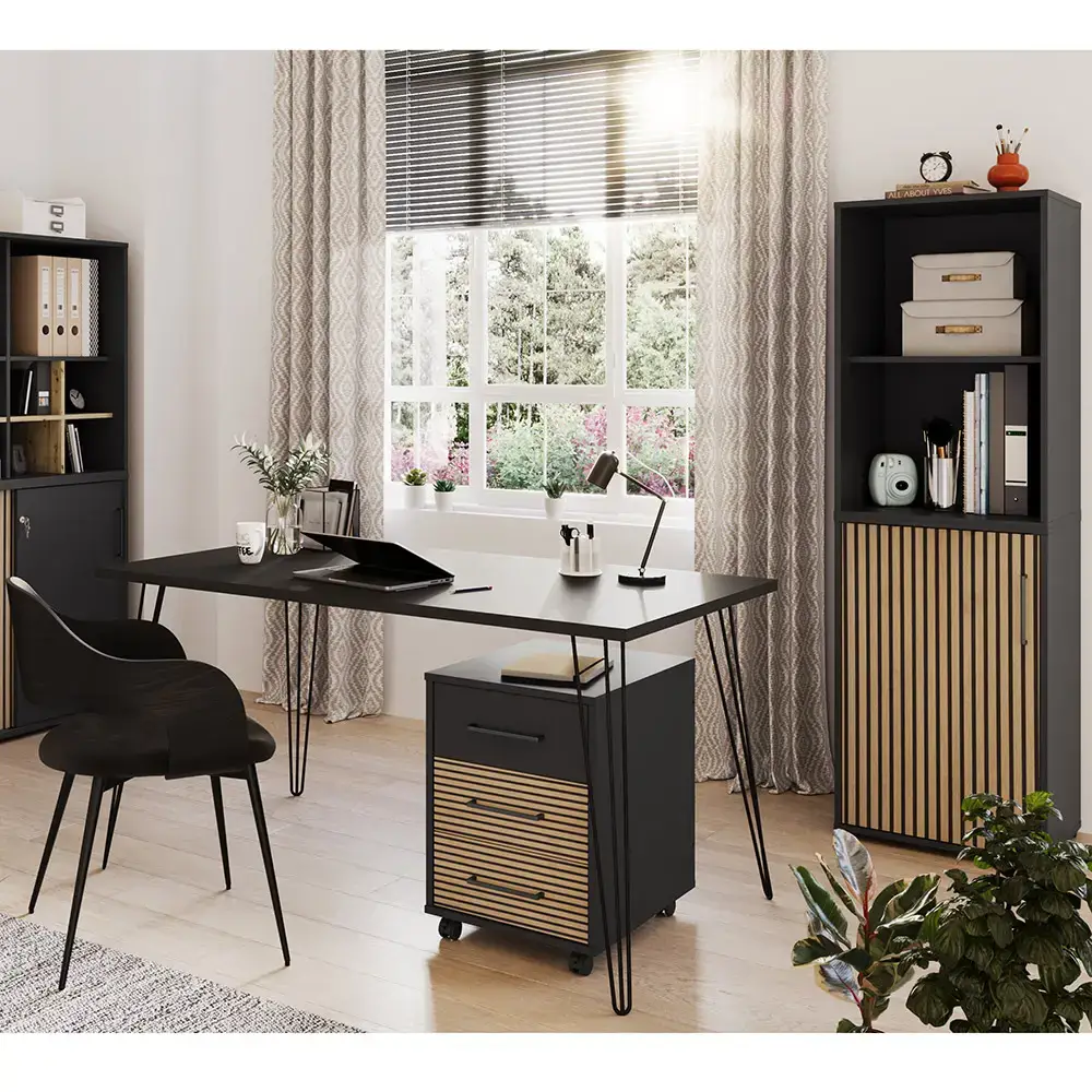 Lomadox Aktenregal in schwarz 51 cm HUNTSVILLE-80 Tiefpreis