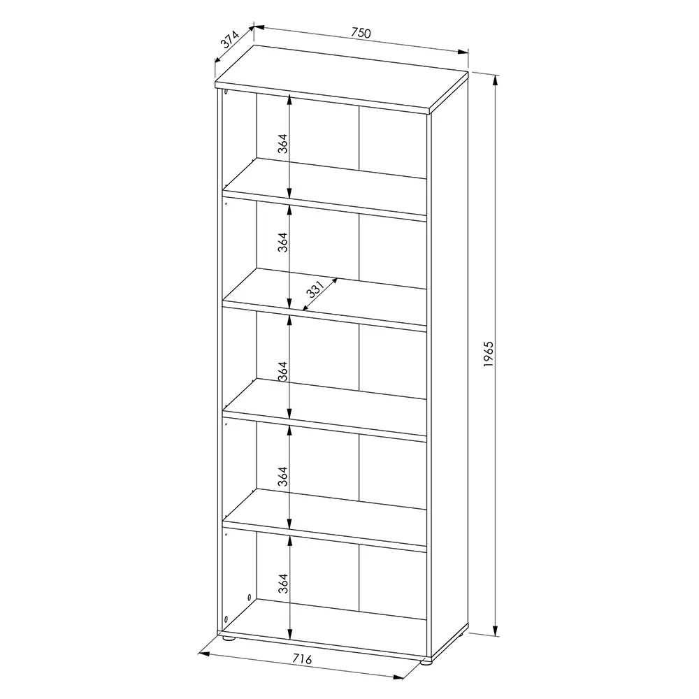 Lomadox Aktenregal, 75cm breit, graphit mit Eiche, MANRESA-36 Begrenzte Freigabe