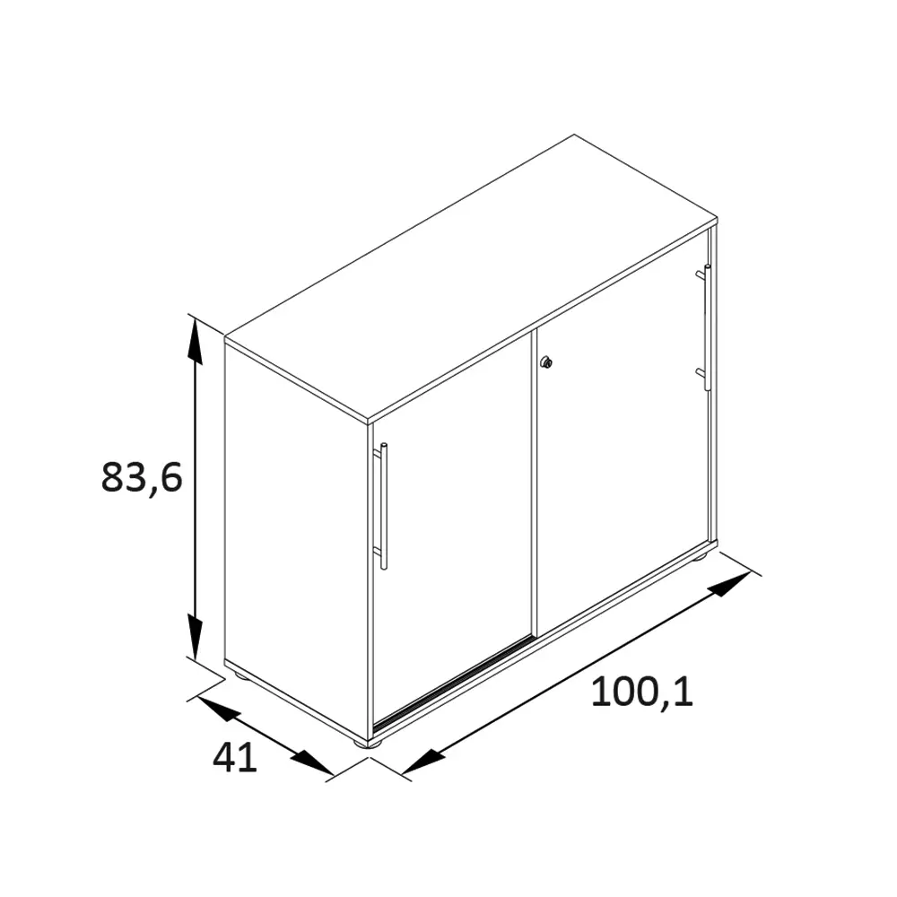 Lomadox Aktenschrank 100cm Eiche mit weiß ATENO-80 Letzte 2 Tage