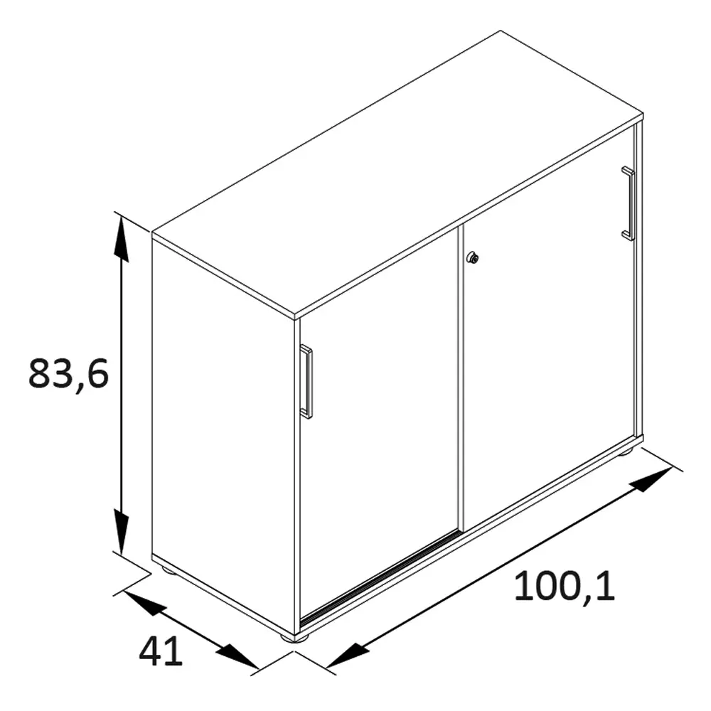 Lomadox Aktenschrank 100cm, schwarz matt mit Eiche, ALNWICK-80 Letzter Tag