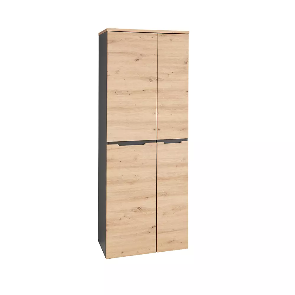 Lomadox Aktenschrank 2-türig, 75cm breit, graphit mit Eiche, MANRESA-36