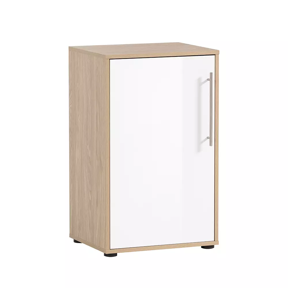 Lomadox Aktenschrank 51cm Eiche mit weiß ATENO-80